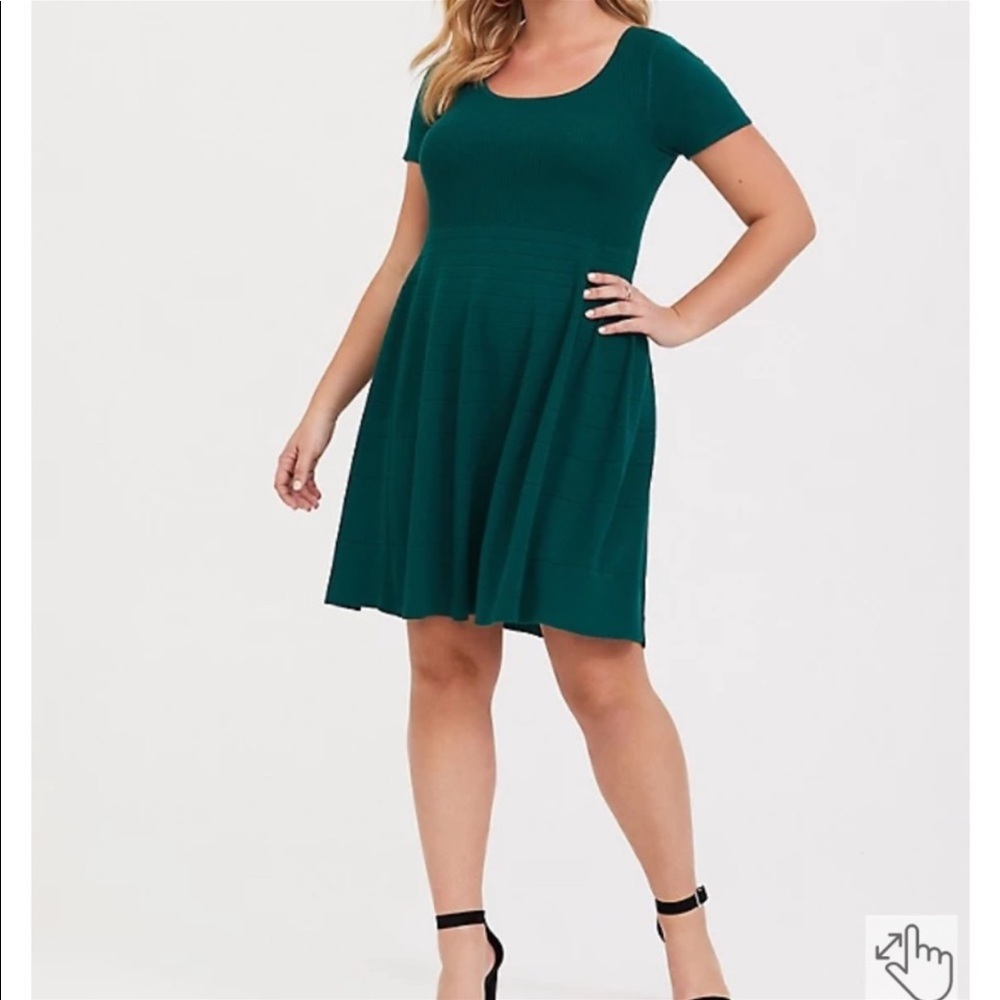 Torrid Green Sweater Skater Dress